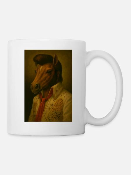 Pferdekopf im Glitzeranzug - Tasse - Weiß