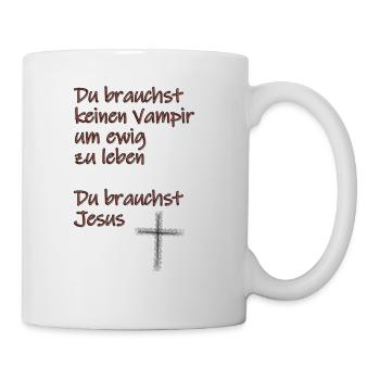 Ermutigende Jesus-Vampir-Botschaft - Tasse - Weiß - Rechts