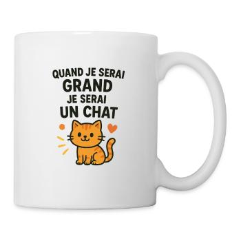 Chat mignon quand je serai grand - Mug blanc - blanc - Droite