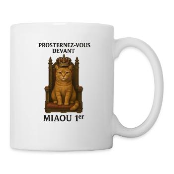 Chat Royal sur son Trône - Mug blanc - blanc - Droite