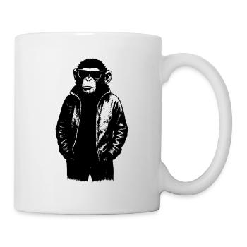 Cool monkey with sunglasses in streetwear - Mug - white - Right