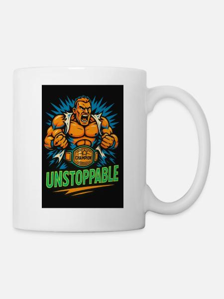 Unstoppable Champion Wrestling Design - Mug - white