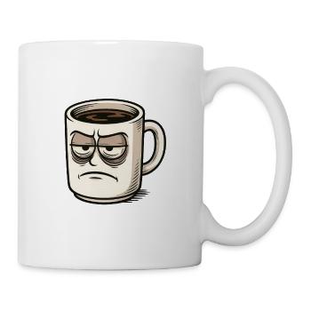 Kaffeetasse mit mürrischem Gesicht - Mug blanc - blanc - Droite