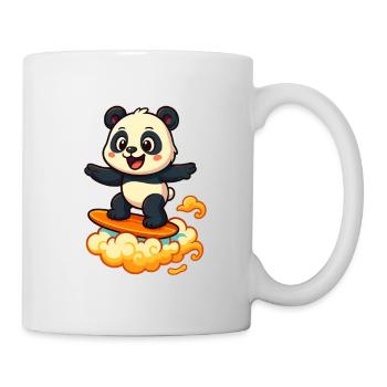 Panda Surfer dessin animé Design - Mug blanc - blanc - Droite