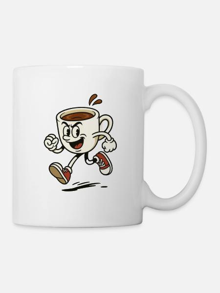Lebendige Kaffeetasse Laufdesign - Tasse - Weiß