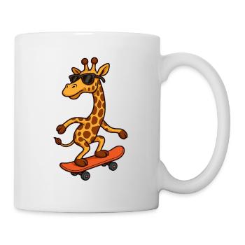 Girafe de skateboard élégante avec des lunettes de soleil - Mug blanc - blanc - Droite