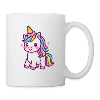 Licorne colorée avec crinière arc-en-ciel - Mug blanc - blanc - Droite