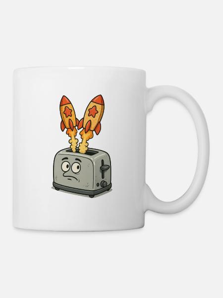 Des fusées spatiales dans le grille-pain - Mug blanc - blanc