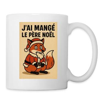 Festlicher Weihnachtsfuchs im Weihnachtsmann Kostüm - Tasse - Weiß - Rechts