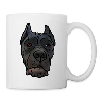 Cane Corso docks head in comic style - Mug - white - Right