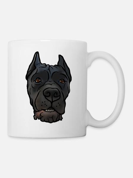 Cane Corso kupiert Kopf im Comicstyle - Tasse - Weiß