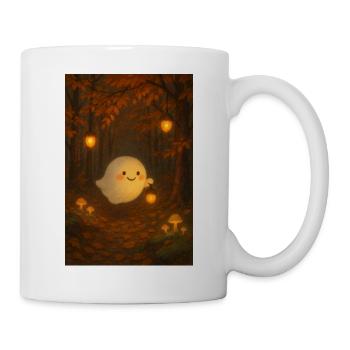 Gespenst im Herbst Wald - Tasse - Weiß - Rechts
