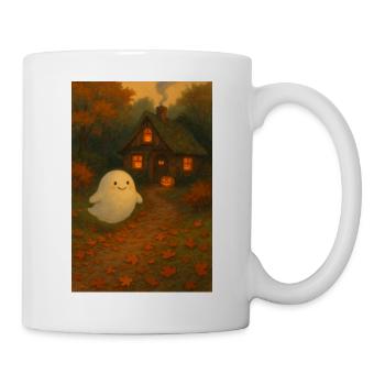 Gespenst im Herbst Wald - Tasse - Weiß - Rechts