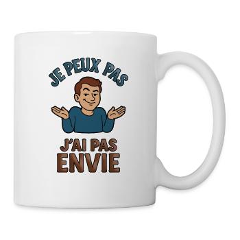 Je peux pas, j'ai pas envie - Mug blanc - blanc - Droite