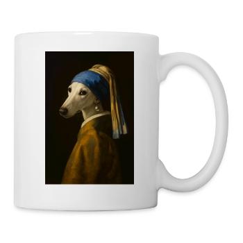 Hundeportrait Kunstdruck - Tasse - Weiß - Rechts