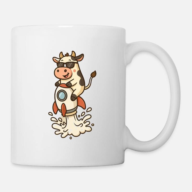 Funny Cow Rocket Launch - Mug - white