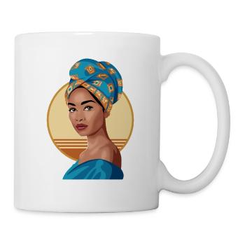Portrait Femme à la coiffe africaine - Mug blanc - blanc - Droite