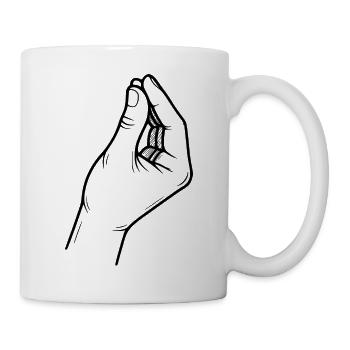 Italienische Handgeste - Italian Sign - Tasse - Weiß - Rechts