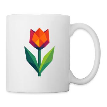 Tulpe | bunt geometrisch - Tasse - Weiß - Rechts