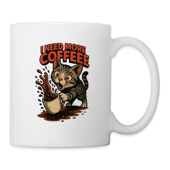 Kaffee Verlangen Katze Cartoon-Kaffee Katze Raserei - Tasse - Weiß - Rechts