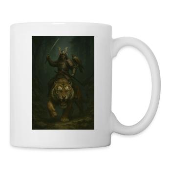 Samurai and Tiger Warrior – Epic Art - Mug - white - Right