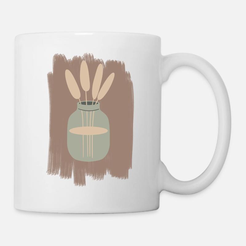 Vase with Reed Minimal - Mug - white