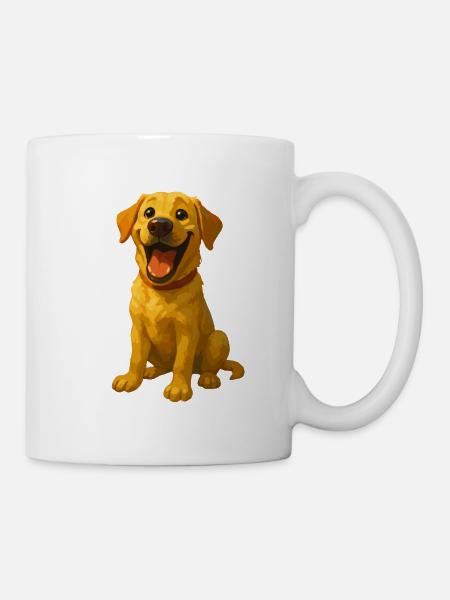 Lachender Labrador – Lustiges Hundemotiv  - Tasse - Weiß