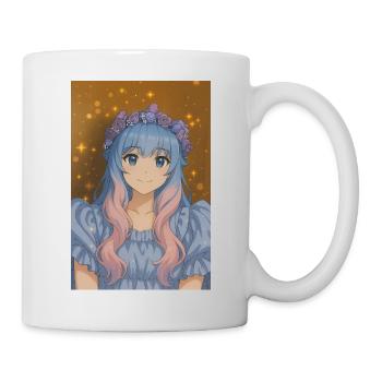 Blumenkrone Animefig mit Pastellhaar - Tasse - Weiß - Rechts