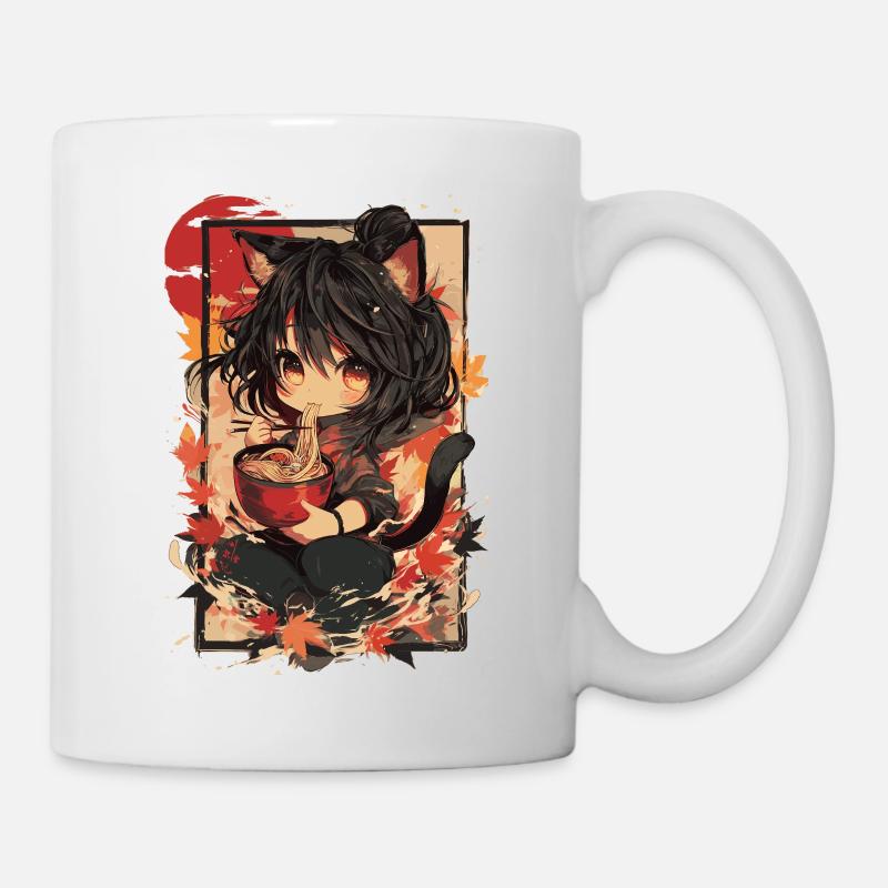 Cat Girl Ramen Fall - Mug - white