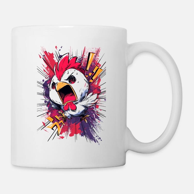 Aufschrei Huhn Explosion - Tasse - Weiß