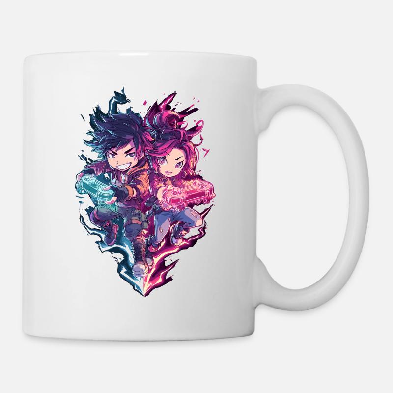Neon Duo Gaming Helden - Tasse - Weiß