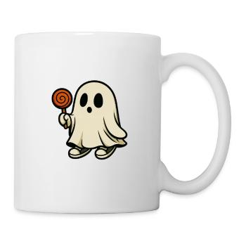 Gieriger Geist mit Lutscher – Design Halloween m - Tasse - Weiß - Rechts
