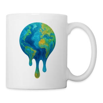 Melting Globe – Art abstrait du climat - Mug blanc - blanc - Droite