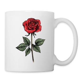 Red Rose Illustration Graphic - Mug - white - Right