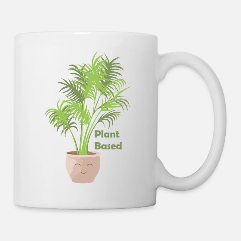 Plant Based – Kawaii Farn Shirt/Pullover - Tasse - Weiß