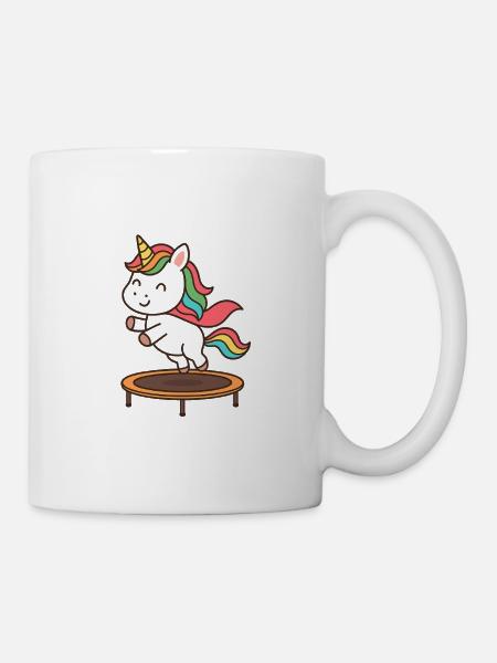 Trampolin Einhorn Sprungzauber - Tasse - Weiß