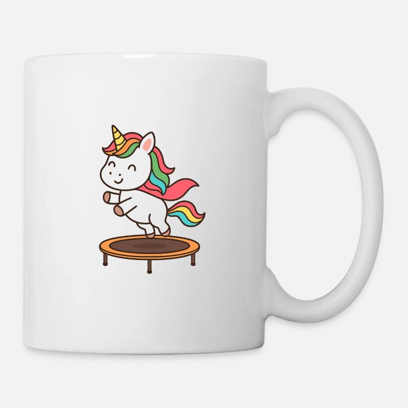 Trampolin Einhorn Sprungzauber - Tasse - Weiß