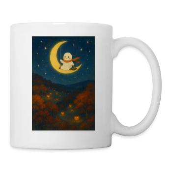 Halloween niedlicher Geist Mond - Tasse - Weiß - Rechts