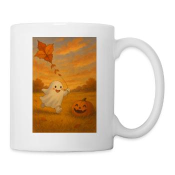 Herbst Geist mit Kürbis - Tasse - Weiß - Rechts
