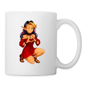 Zayra – Herzgest der Magischen Elfenfrau in rot - Tasse - Weiß - Rechts