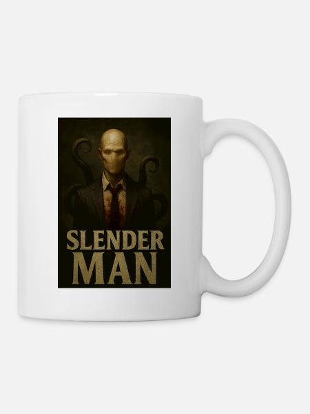 Slender Man VHS Forest Glitch Horreur T-shirt - Mug blanc - blanc