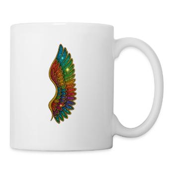 Regenbogen Glitzerflügel - Tasse - Weiß - Rechts