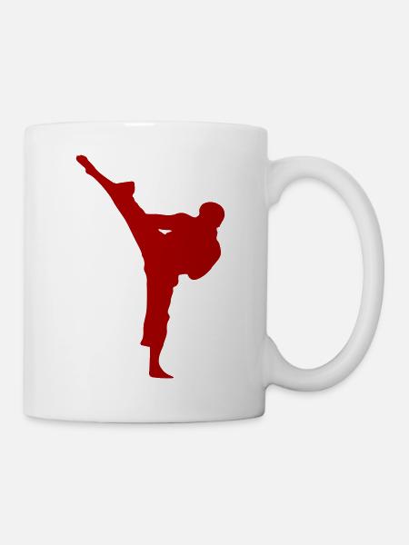 Kampfsport Karate Silhouette - Tasse - Weiß