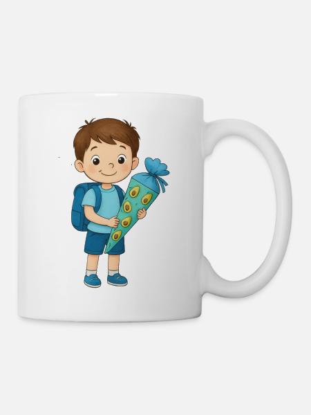 Pupils with avocado school cone - Mug - white