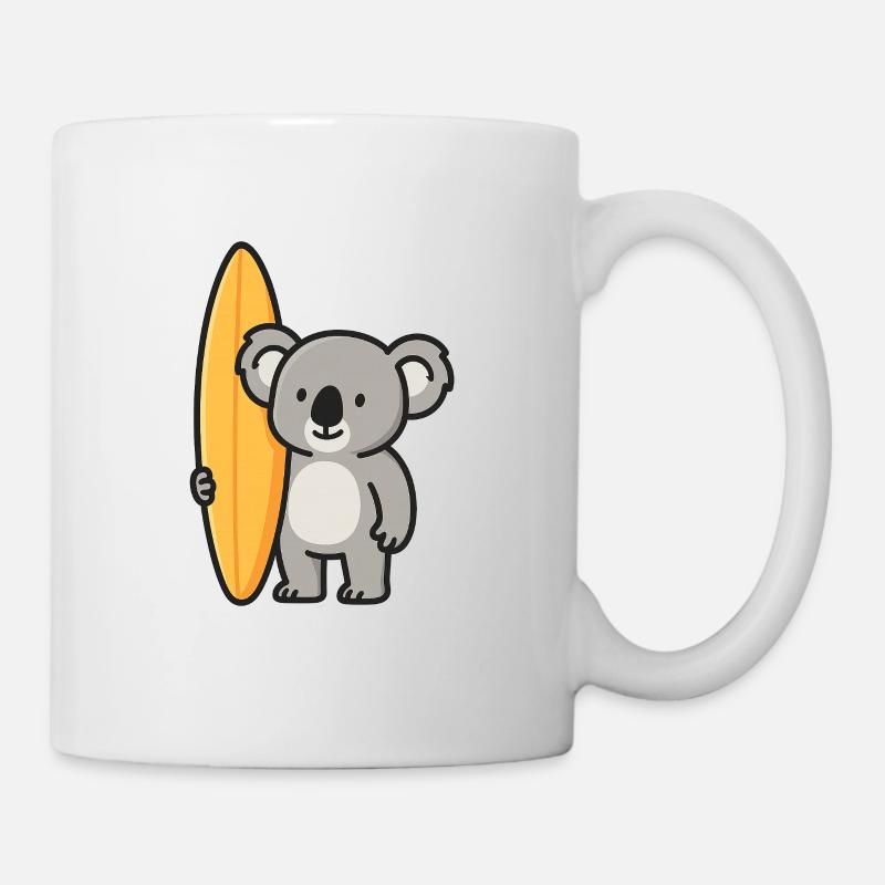 Koala Surfer – Australisches Funshirt - Tasse - Weiß
