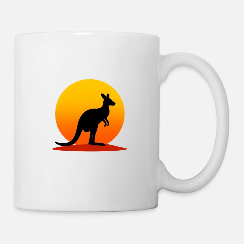 Kangaroo Outback Sunset – Australia Shirt - Mug - white