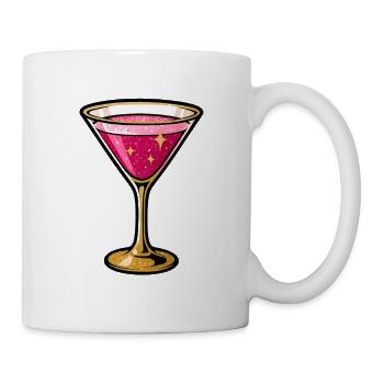 Glitzer Pink Cocktailglas Illustration - Tasse - Weiß - Rechts