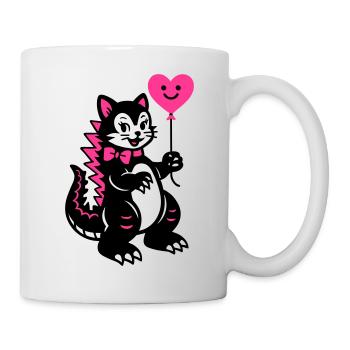 Monster Cat Pink - Tasse - Weiß - Rechts