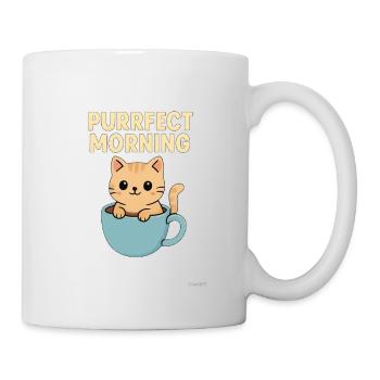 Purrfect Morning - Motif de chat drôle - Mug blanc - blanc - Droite