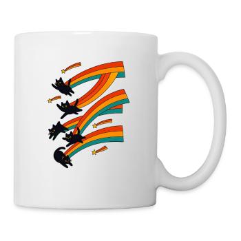 Chat arc-en-ciel - Mug blanc - blanc - Droite
